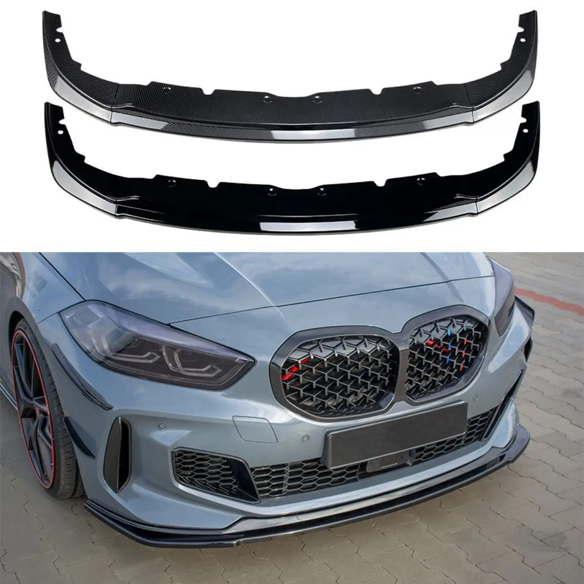 

Car Front Bumper Lip Spoiler Side Lower Splitters Body Kit For BMW 1-Series F40 M Sport 118i 120i 128ti M135i 2020+ON Hatchback