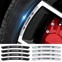 4Pcs Car Styling Aluminum Wheel Rims Racing Stickers Auto Accessories For Hyundai I30 I20 I10 Creta Bayon Venue Veloster Tucson