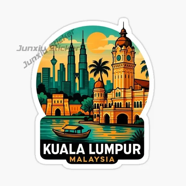 KUALA LUMPUR MALAYSIA National Flag National Emblem Mountain Scenic Car Stickers Waterproof Vinyl Decal No Fade Print and PVC