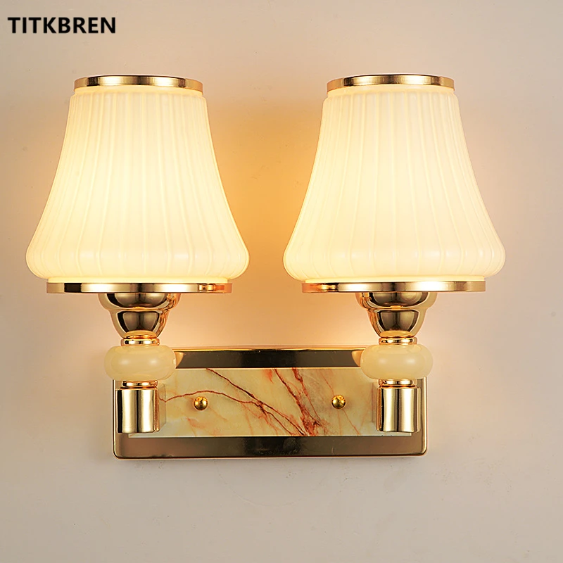 

Modern Bedroom Bedside Living Room Glass Lampshade LED Wall Lamp Hotel Guestroom Home Indoor Lighting Sconce Fixtures