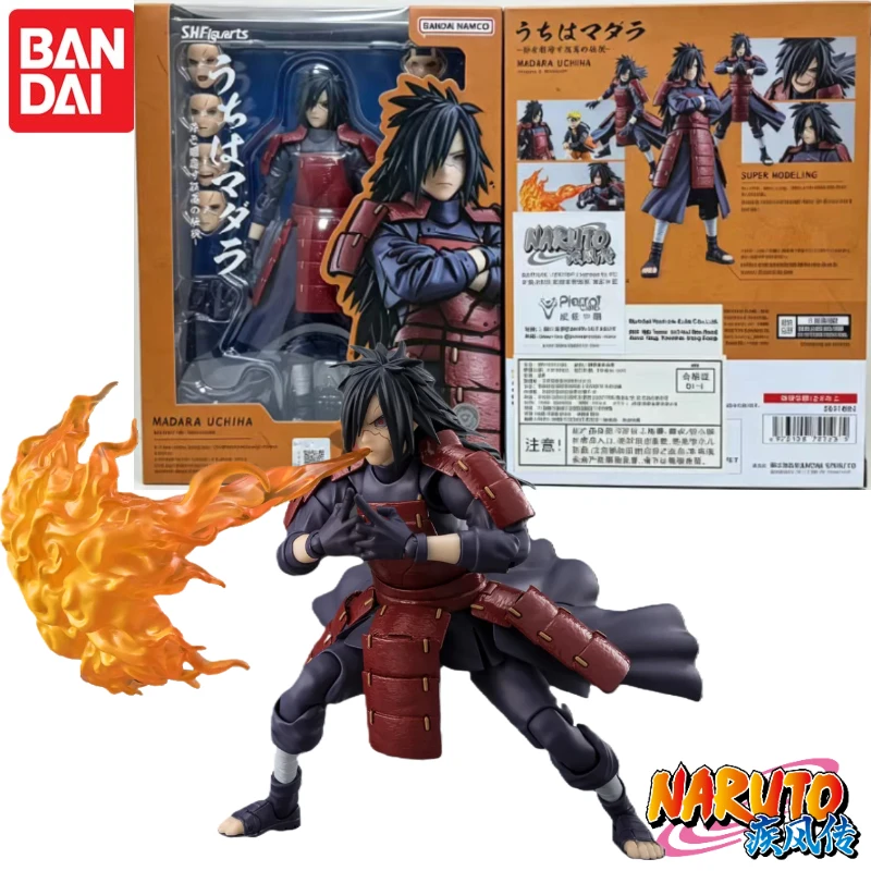¡Nuevo! BANDAI S.H.Figuarts Naruto Shippuden Uchiha Madara, una leyenda solitaria llena de oscuridad profunda, figuras de acción de anime, modelos de juguetes