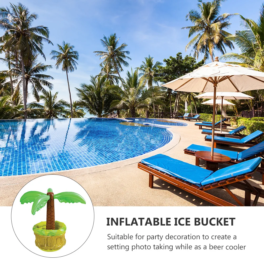 

Inflatable Ice Bucket PVC Coconut Palm Shape Party Decoration Wine Beer Cooler Foldable Bar Accessories Summer