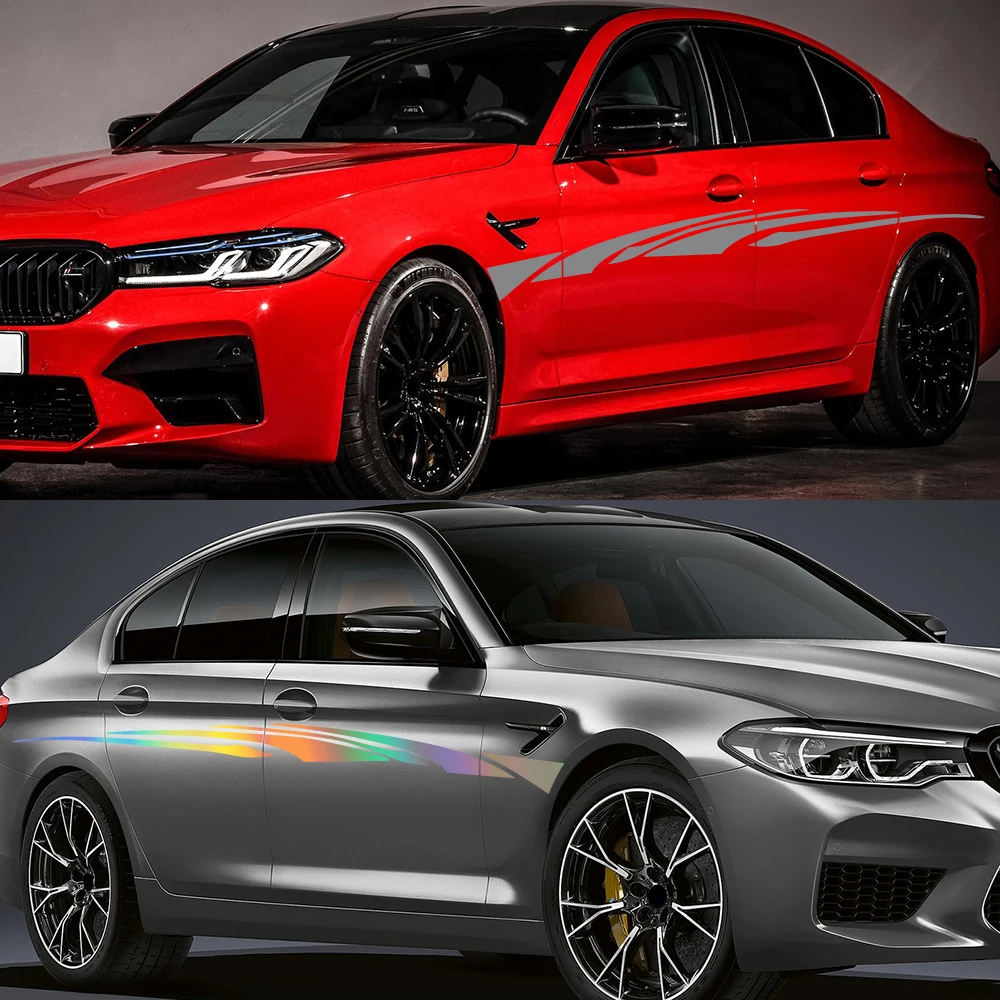 Racing Car Side Body Stickers For BMW 5 Series F10 G30 F90 M5 Sedan Sport Graphic Vinyl Decals Car Side Skirt Decoration Sticker view 3
