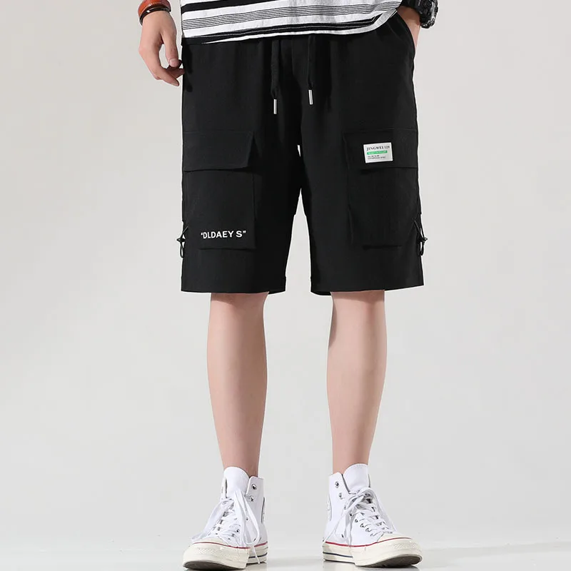 Black, Dark Gray, Cargo Shorts Men's Summer Thin Loose Straight Casual Sports Men's Fifth Medium Pants