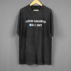 Riuichi Sakamoto T-Shirt B-2 Unit Electro YMO Haruomi Hosono Yukihiro Takahashi Men Washed Long Sleeves Cotton Tee Shirt