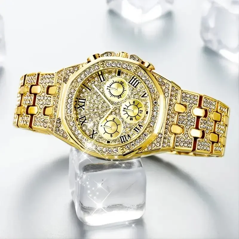 Luxury Women Diamond Watches Hip Hop Bracelet Ladies Quartz Watch Rose Gold Womens Wristwatch Shiny Crystal Reloj Mujer