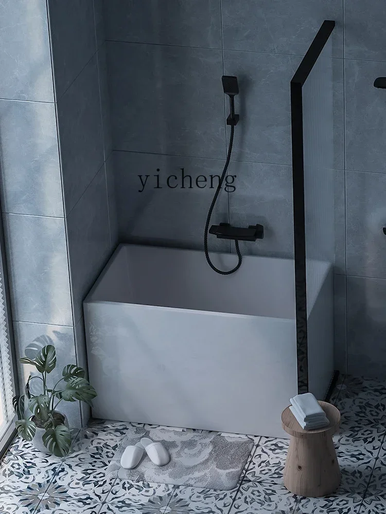 Small Bathtub Household Acrylic Japanese Sitting Deep Bubble Movable Mini Bathtub