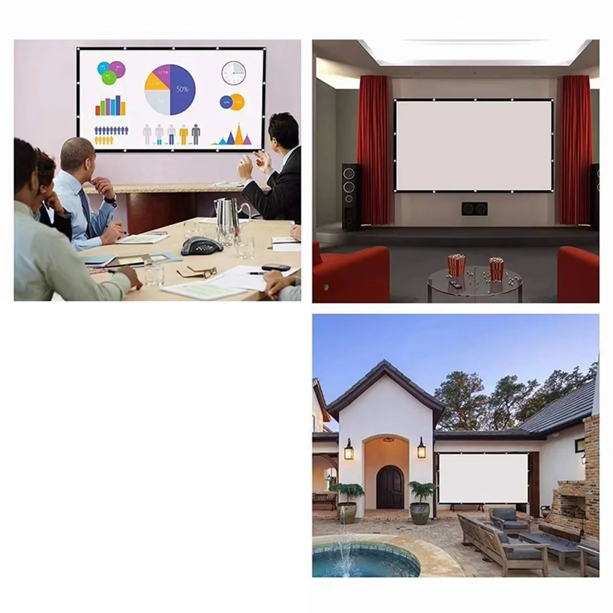 Efficient Projector Screen Anti-Light 120 Inches Projection Screens