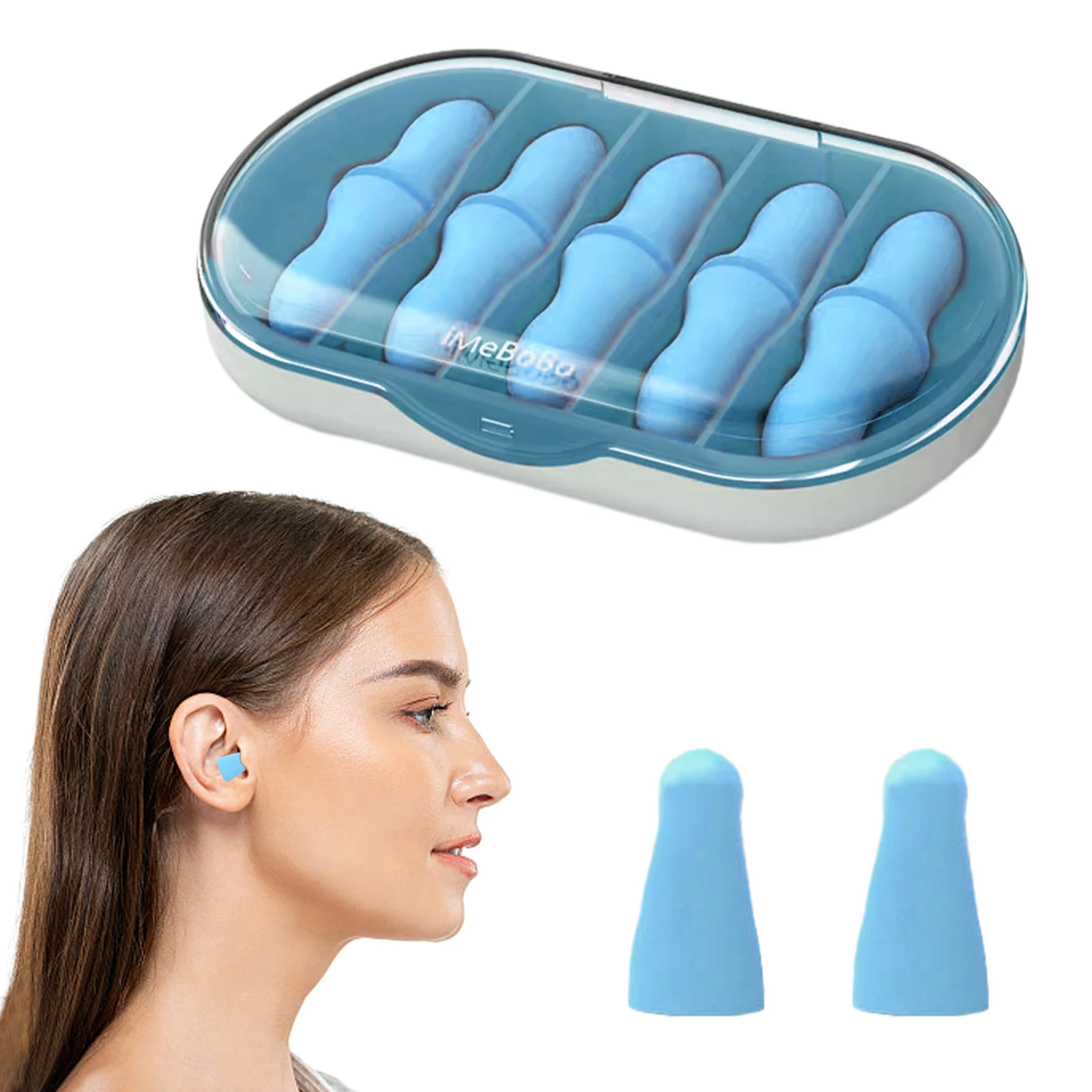 5 Pairs Washable Soundproof Soft Foam Work Lightweight Unisex Noise Reduction Deep Sleeping Sponge Reusable Ear Plug Study