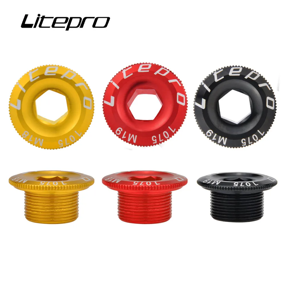 Litepro M18 M20 Aluminum Alloy Mountain Bike Hollow Integrated Crankset Crank Cover Compatible IXF M19 Cap