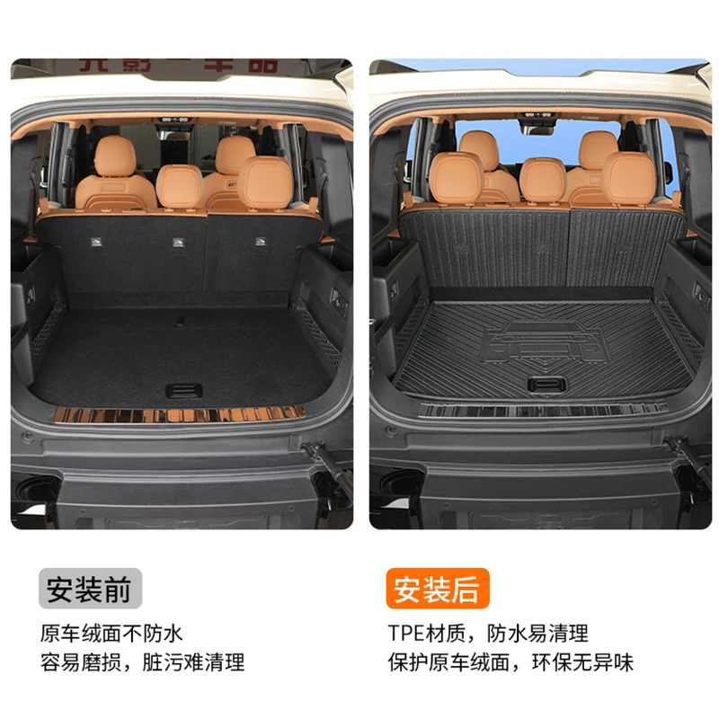 For Chery iCAUR V27 Car Waterproof Trunk Mat Seatback Thicken Full Coverage Trunk Mat Scratch-Resistant Durable Dedicated Pad