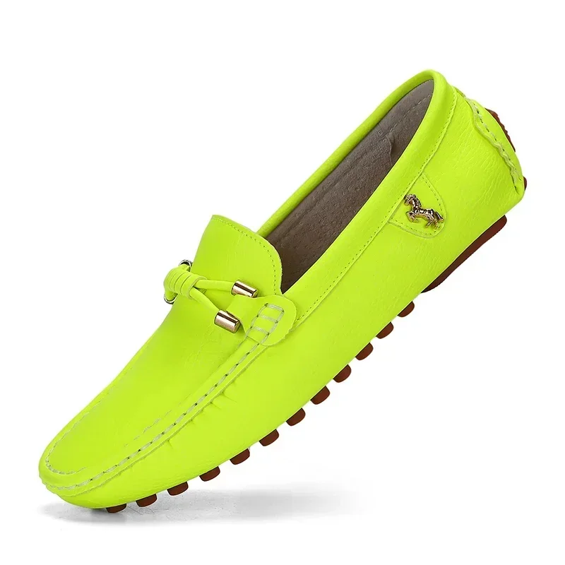 

Green Loafers Men Handmade Leather Shoes Casual Driving Dad Flats Slip-On Moccasins Men Shoes Plus Size 46 47 48 Chaussure Homme