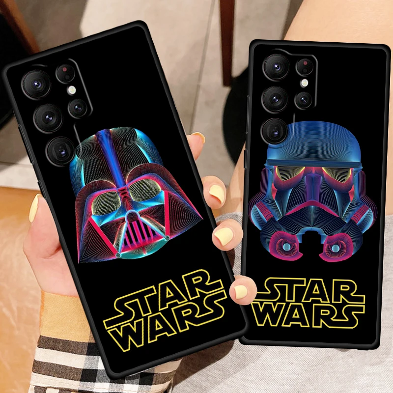 Disney Star Wars TPU Black Phone Case For Samsung Galaxy S24 S23 S22 S21 S20 FE S10 S9 S10E S8 Plus Ultra Lite 5G