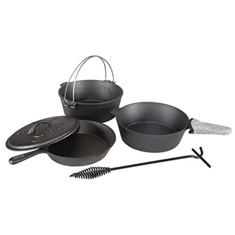

Stansport PreSeasoned Cast Iron Cook Set 6 Piece Set 16903