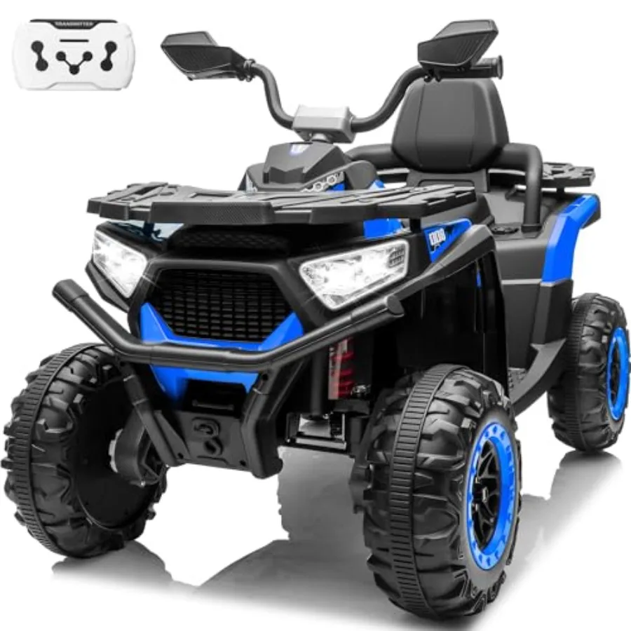 

24V Ride On Car for with Remote Control, 4X4 ATV 4 Wheeler w/800W Motor, Battery Powered Electric Vehicle Quad w/Beverage Port,