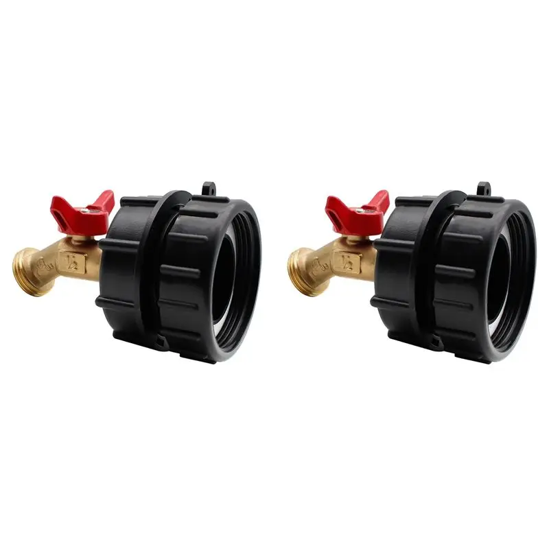 ABRW-2X IBC Tote Fitting,275-330 Gallon IBC Tote Tank Adapter Fine Thread Tote Valve,Lead-Free Brass Hose Faucet Valve Tool