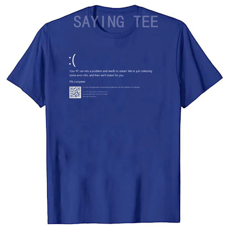 Lustiges Blue Screen of Death Geek Halloween Party Grafik-T-Shirt für Männer, Mode 404-Seiten-Druck, Programmierer Casual T-Shirt aus Baumwolle – Detail 24