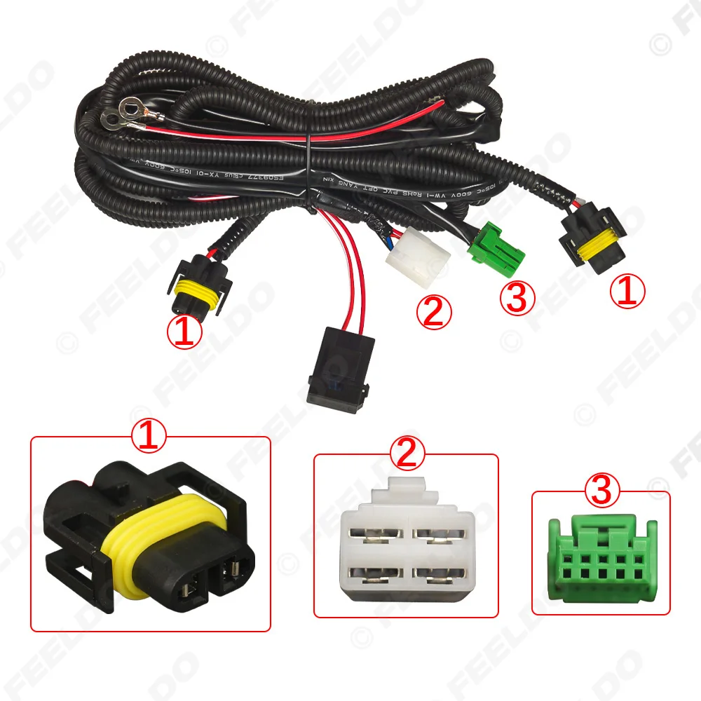 Car H11 Fog Light Wiring Harness Socket Switch with LED Indicators Relay For Toyota/Toyota FJ Cruiser H11 Wire Adapter Kits