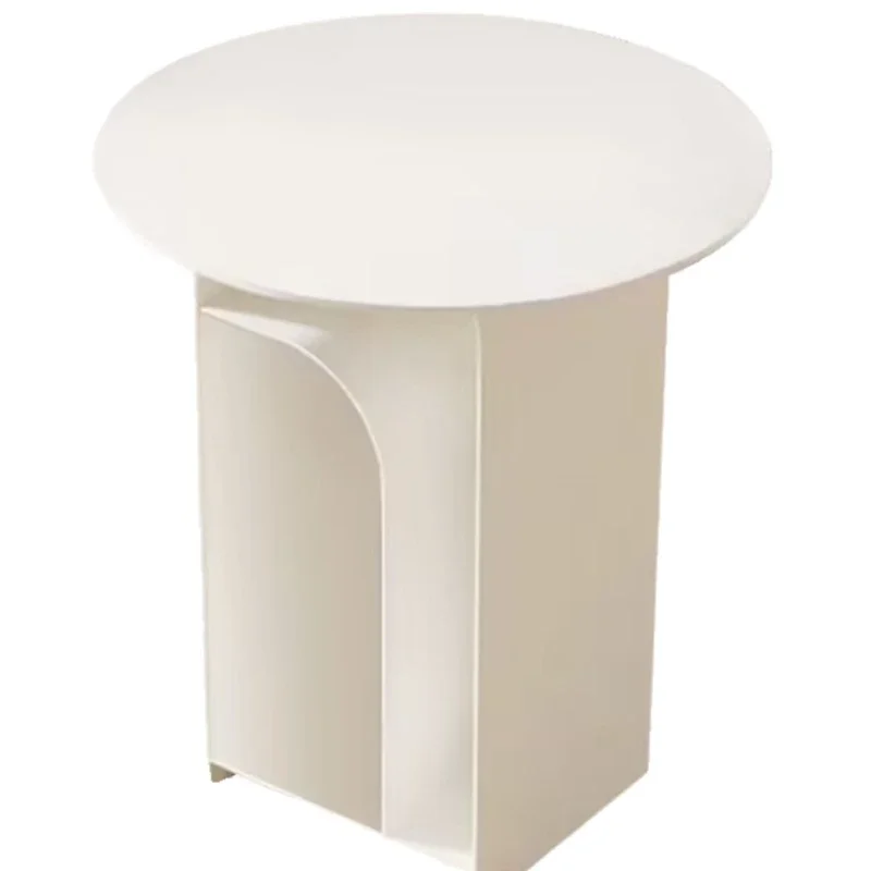 Sofa side table, simple side table, light luxury, white small round coffee table designer