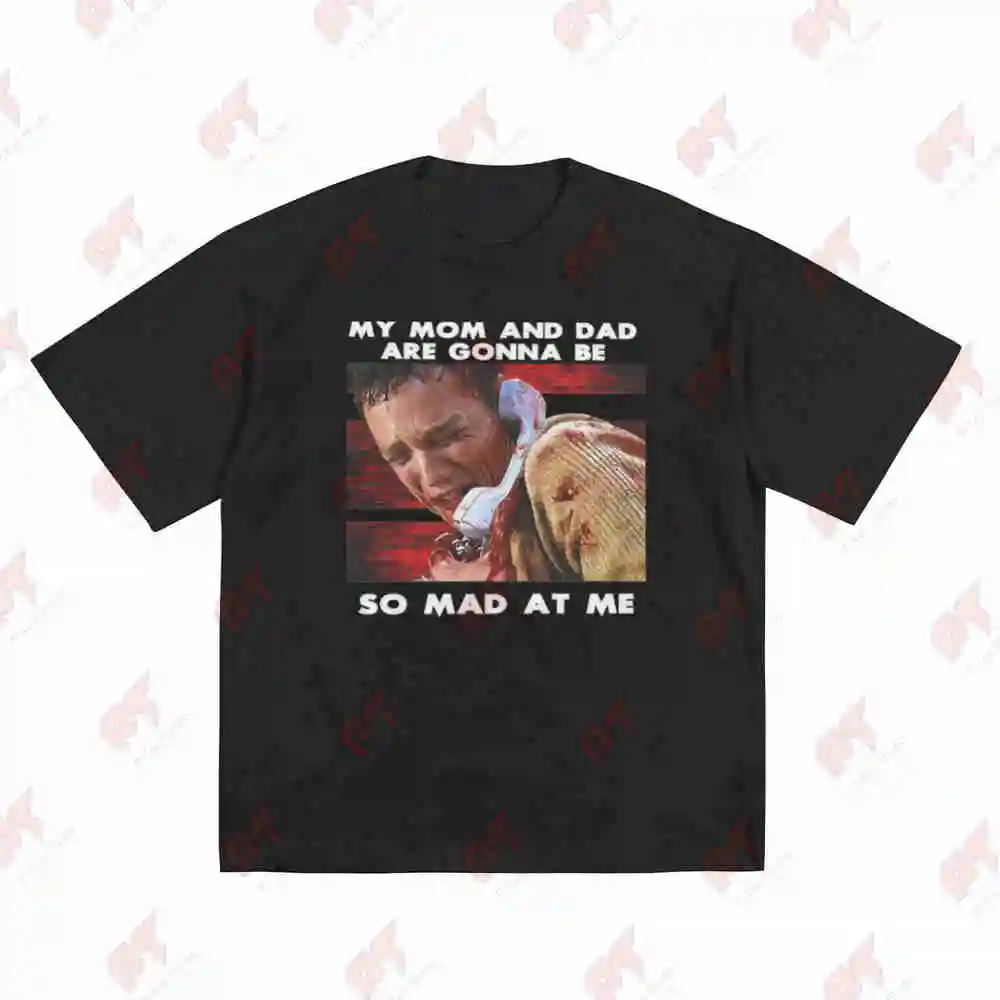 Stu Macher My Mom And Dad Are Gonna Be So Mad Horror Short Sleeve Tee 100% Cotton T-Shirt