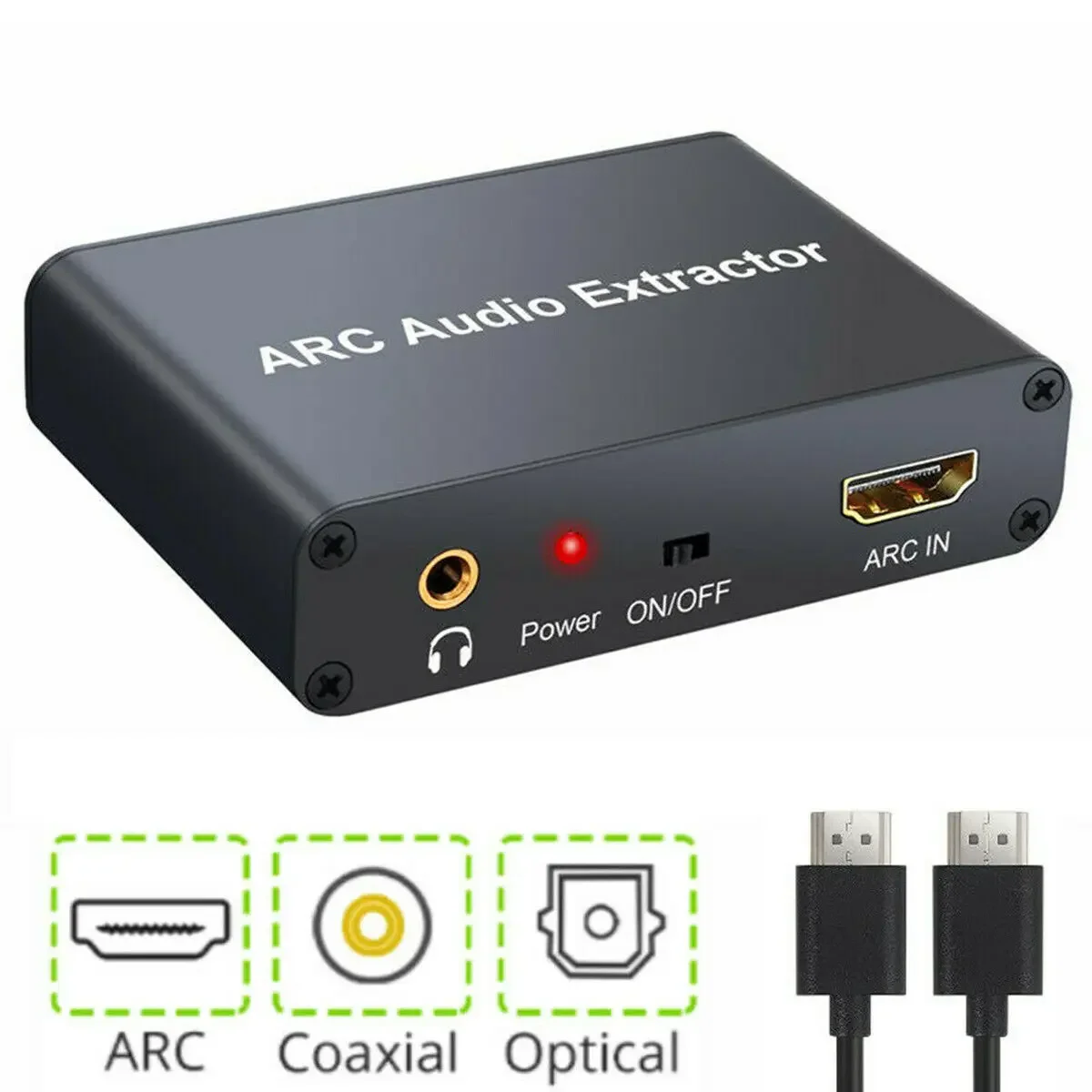 

HD ARC Audio Extractor DAC ARC L/R Coaxial SPDIF Jack Extractor Return Channel Converter For Fiber RCA 3.5mm Headphone for TV