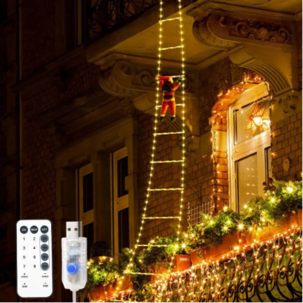 1.5/3M Christmas Decoration LE - Wall Decor Lighting Tree ulasan dan harga