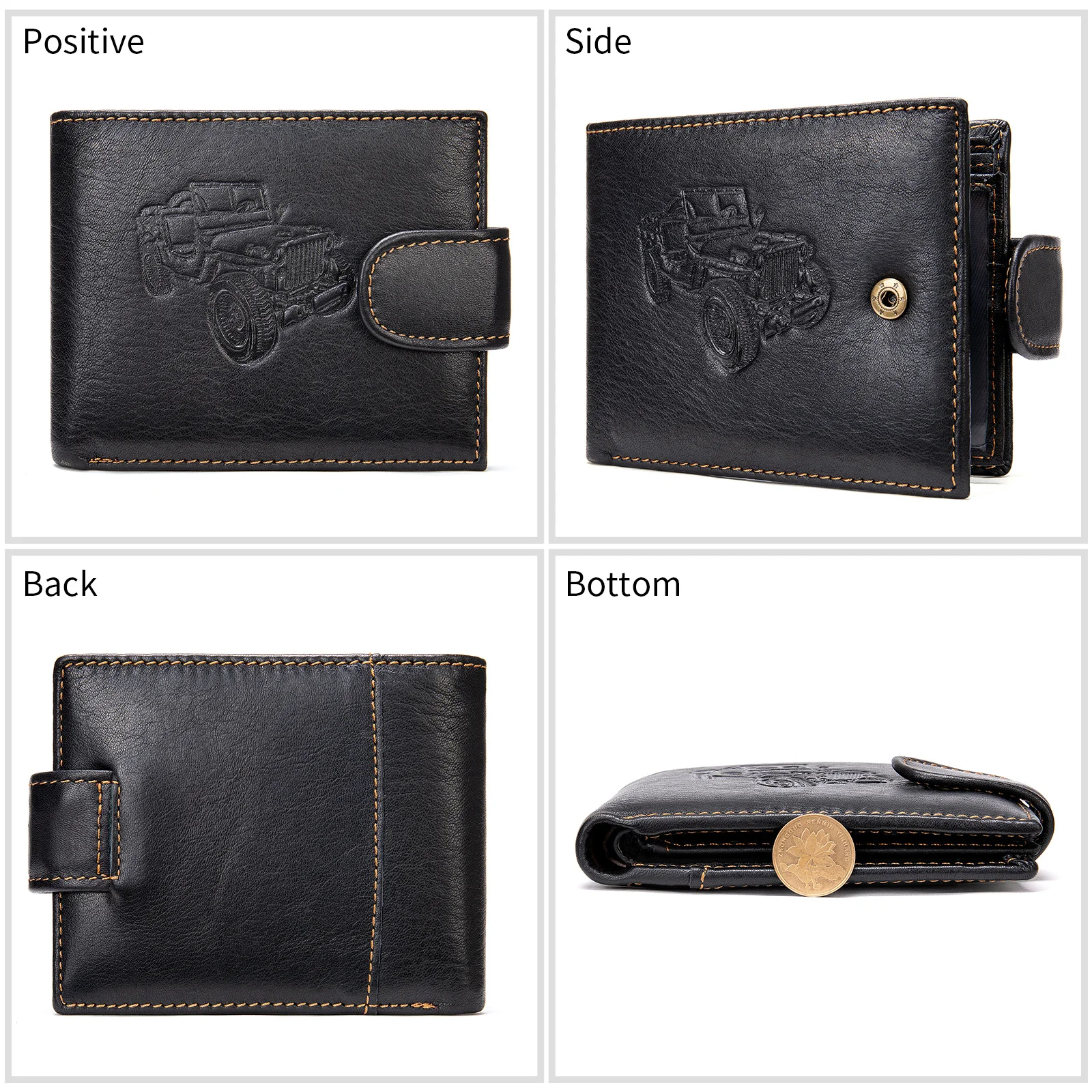 Mens Leather Wallet Genuine Slim Coin For Original Male Walet Pocket Card Holder Luxury Brand 26081