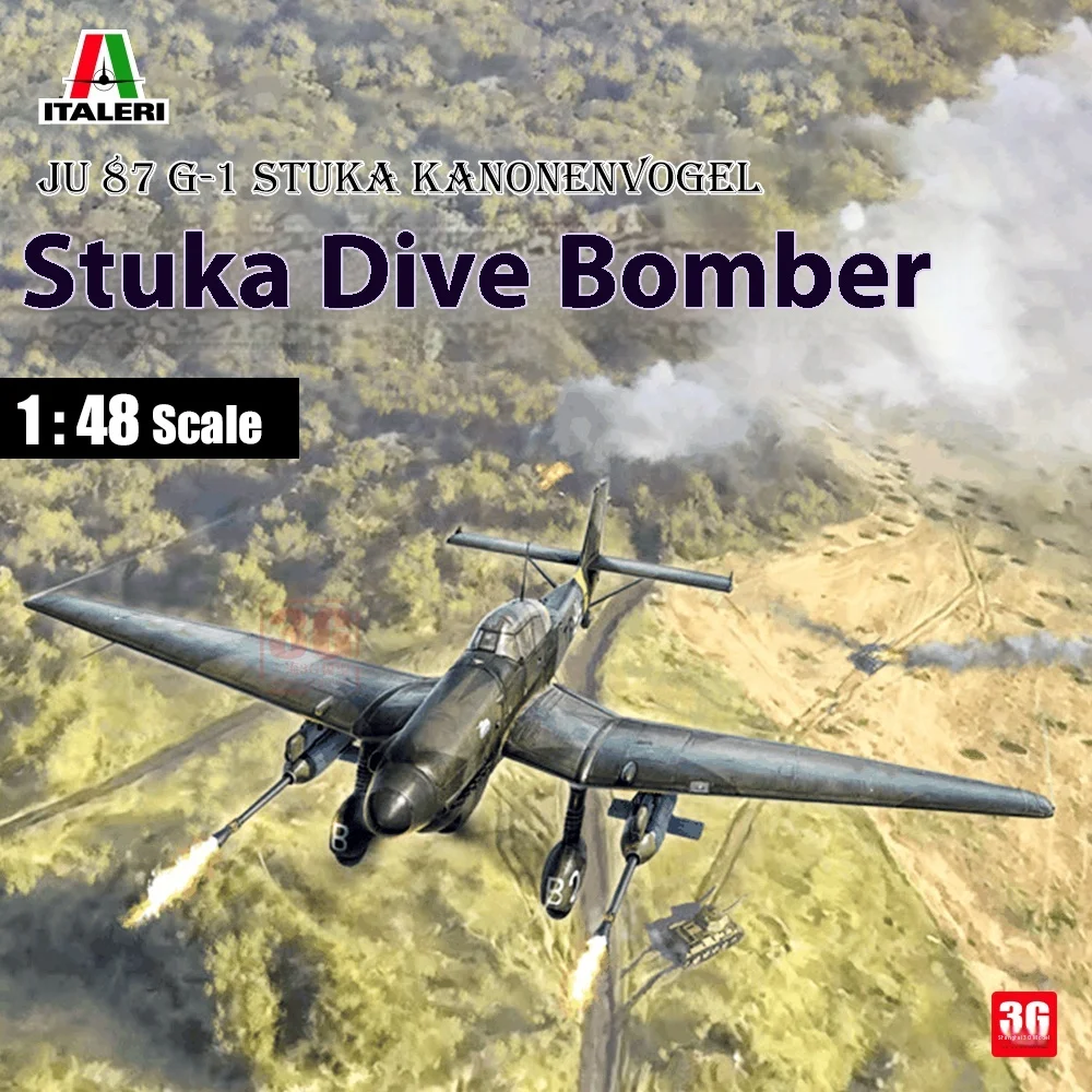 

Italeri It2830 1/48 Simulation Germany Stuka Diving Bomber Attack Anti-Tank Assembly Military Models