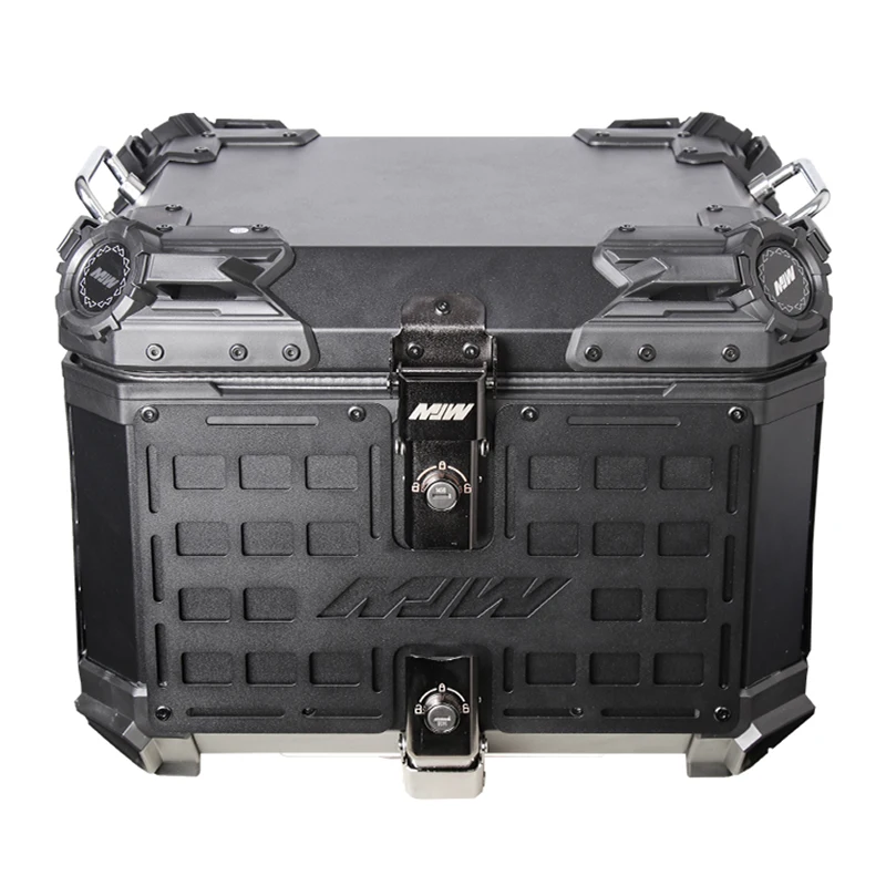 45L Motorcycle Luggage Waterproof Tail Box Scooter Trunk Storage Top Case Black Universal Motorcycle Trunk with Anti-theft Lock