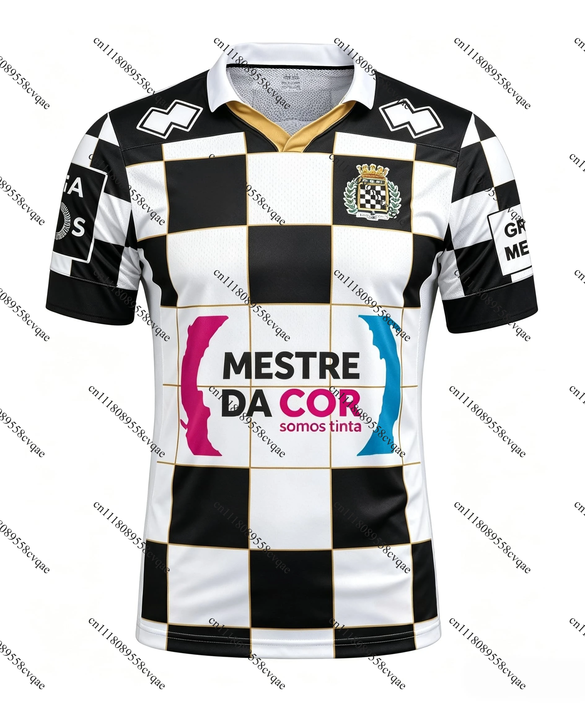 Vintage Boavista The Chequered Panthers Football Jersey Family Matching Set Adult/Kids 15-16 Retro Montepio Geral Soccer Uniform