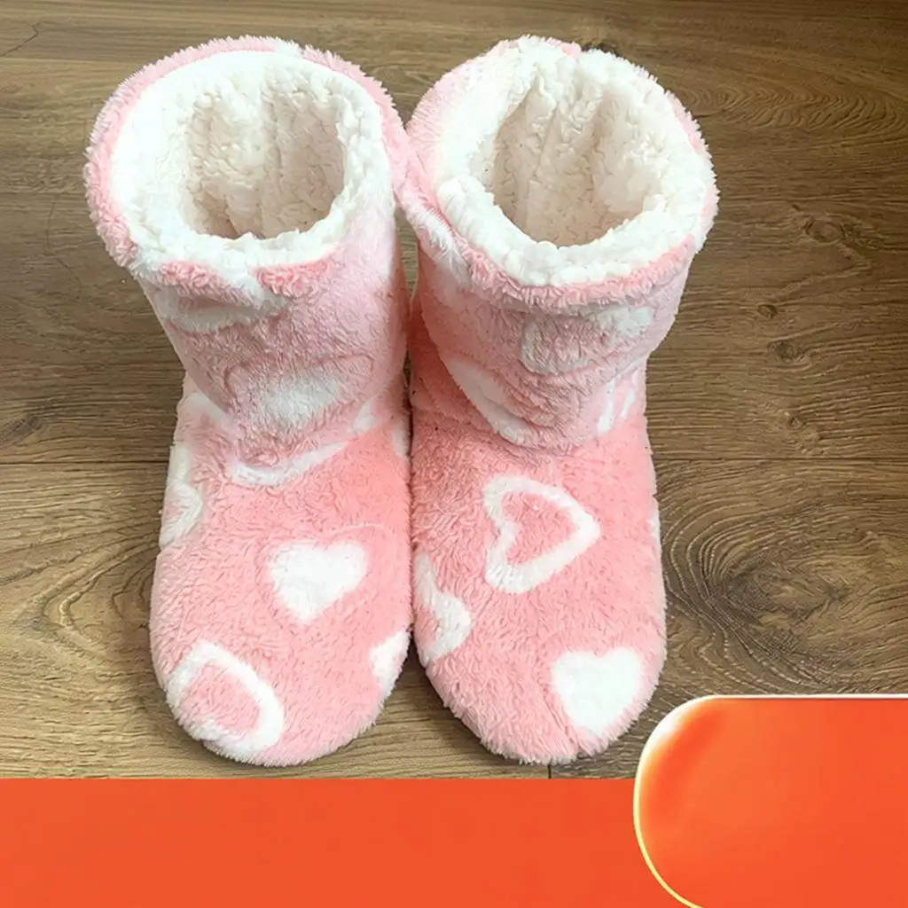 

Thickened Fleece Floor Socks for Adults Indoor Cotton Shoes Men's Style Warm Floor Boots Casual Slip-On Shoes round Toe Foam ...