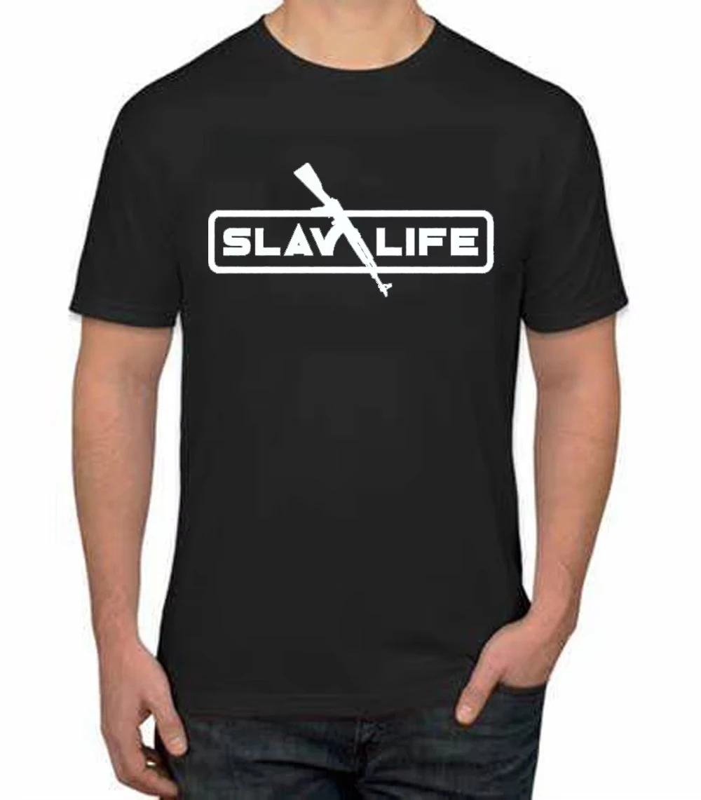 

2025 Новая модная футболка Slav Life, 100% хлопок, с круглым вырезом, летняя повседневная мужская футболка с коротким рукавом, размер S-4XL