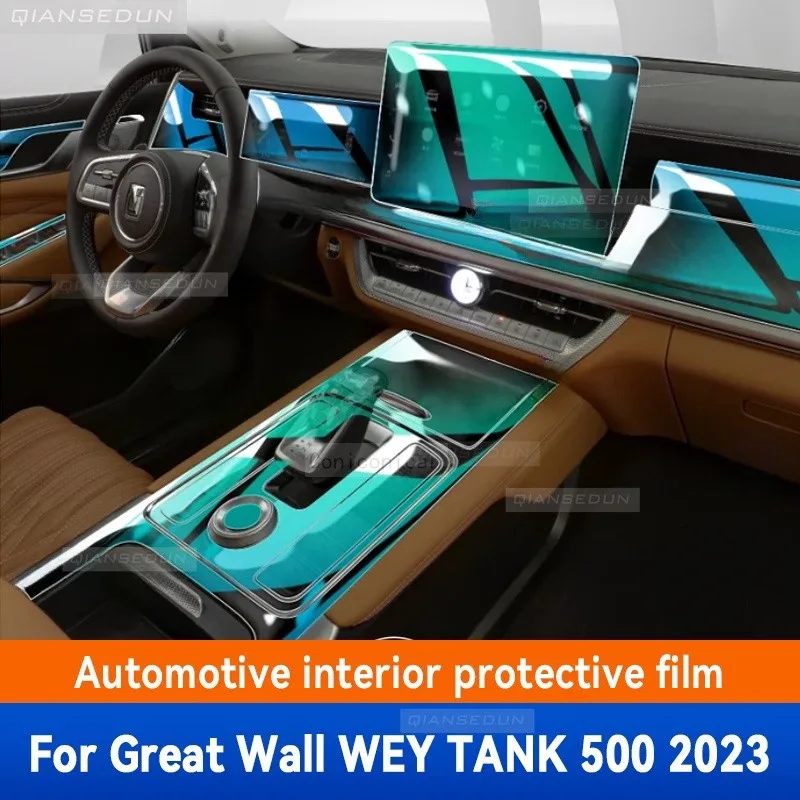 

TPU for GWM Great Wall Tank 500 Car Interior Stickers Central Control Gear Air Dashboard Steering Wheel Panel Transparent Film