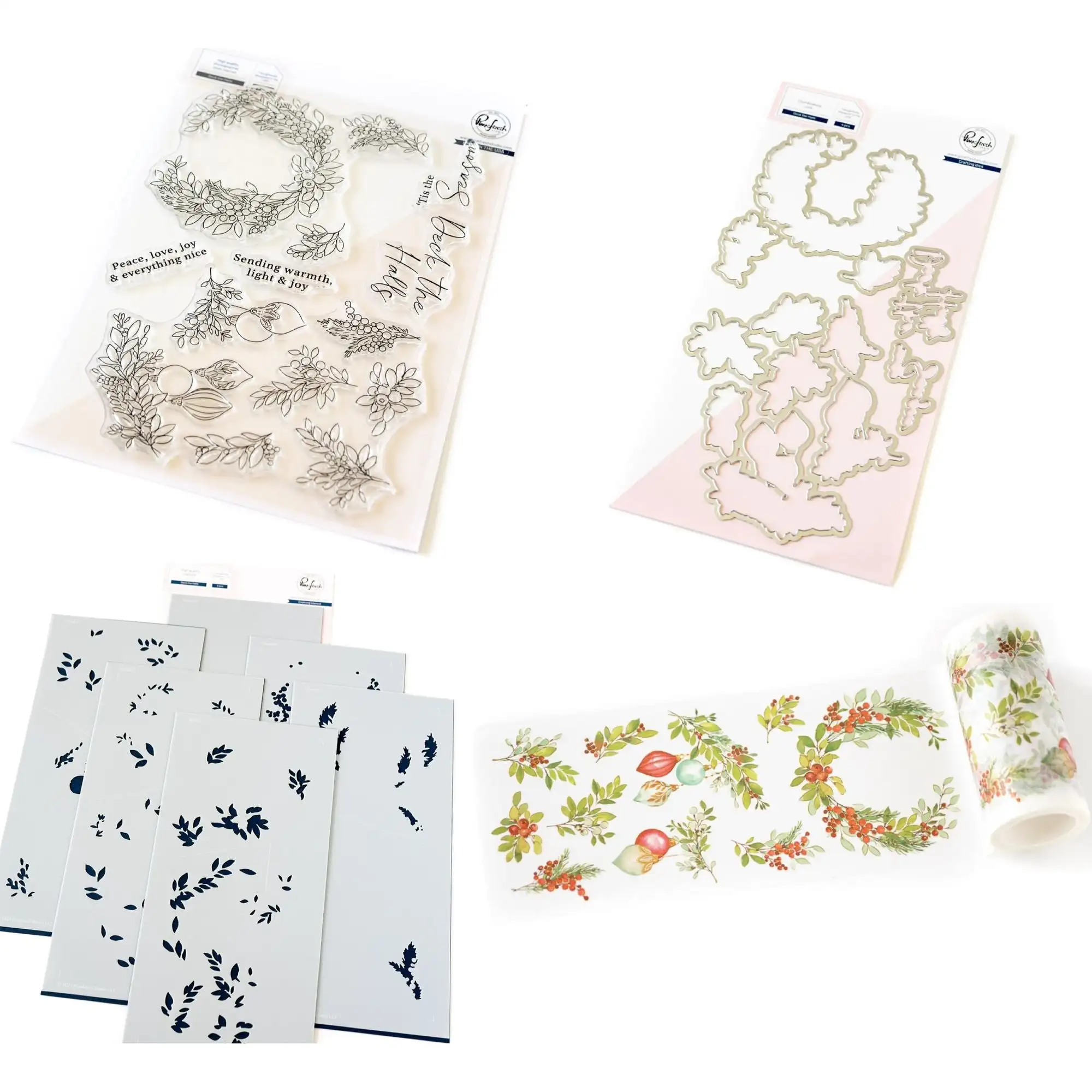 

2024 Christmas Holiday Flower Clear Stamps Metal Cutting Dies Stencil Washi DIY Decorating Scrapbook Template Gift Card Craft