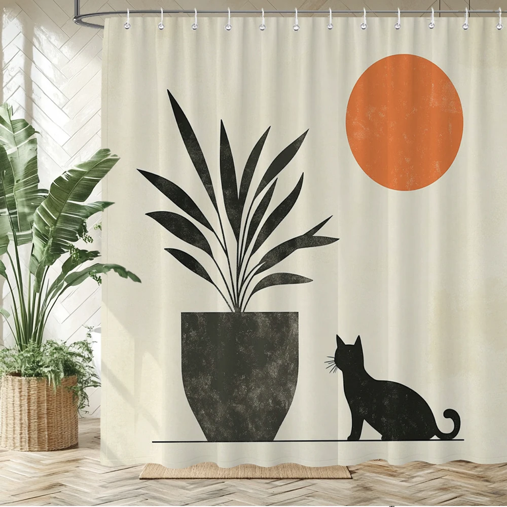 

Modern abstract art leaves Shower Curtain Printed Bathroom Curtains Bathtub Curtain Polyester Fabric Home Decor Curtain