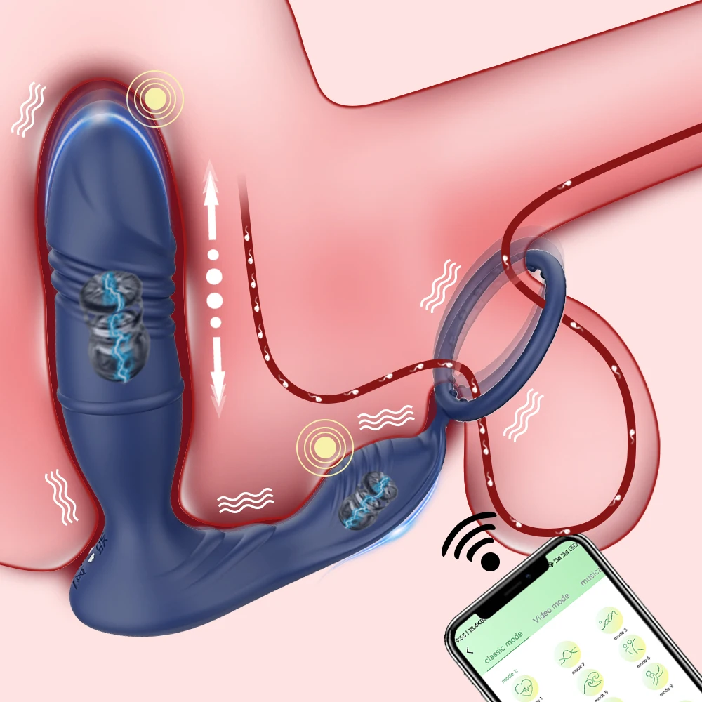 Prostate Massager With App Control And Thrusting Function For Men_voghion.com