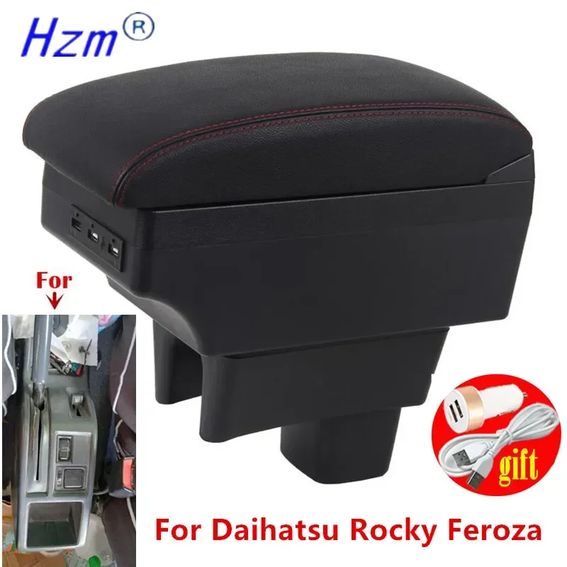 لدايهاتسو روكي فيروزا مسند الذراع صندوق لتويوتا بليزارد مسند ذراع للسيارات صندوق تخزين مركزي داخلي واجهة USB اكسسوارات السيارات #1