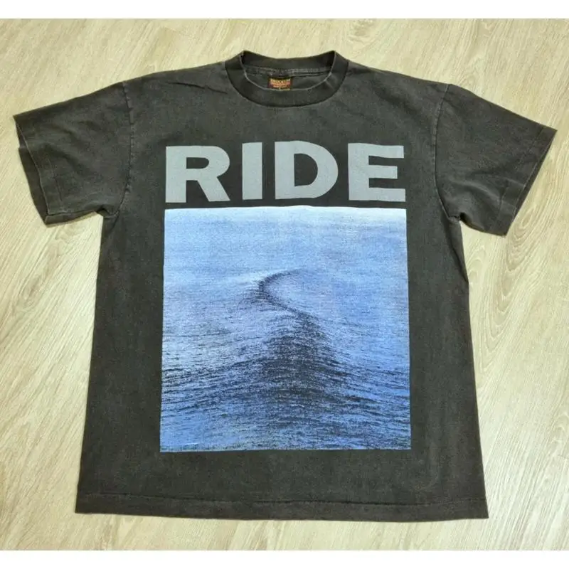 Vintage RIDE T Shirt L Nowhere Shoegaze Band Reprint 1990 Album Cover Going Blank