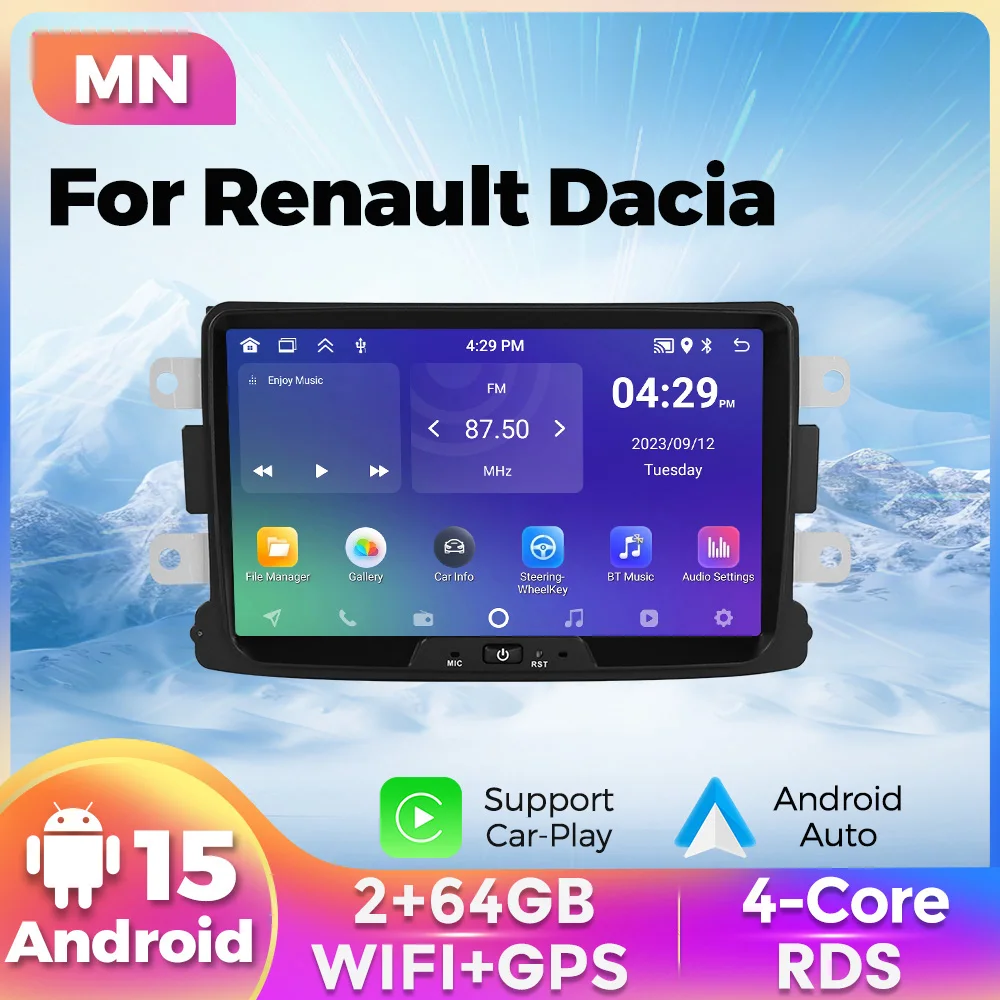 8 Inch Touch Screen Car Radio for Renault Dacia Duster Logan Sandero Lodgy Lada Xray Captur Dokker Carplay Auto Multimedia GPS