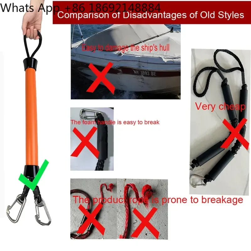 Wharf Buffer Elastic Rope for 316 Stainless Steel Double Buckle Carbon Fiber Built-in Elastic Rope Seawater Wear-Resistant
