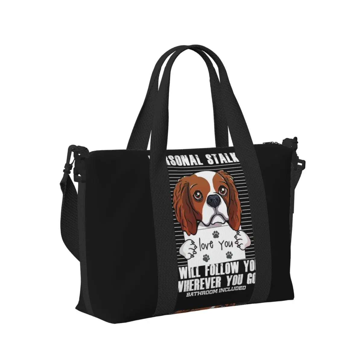 

Cavalier King Charles Spaniel Dog Beach Travel Bag Large Capacity Tote Bags for Gym Yoga Women Shopping Duffle Shoulder Bag