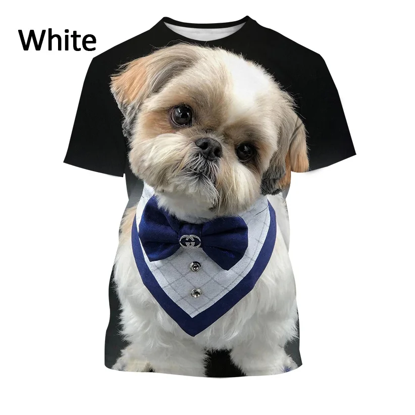 New Fashion ShihTzu 3D Printed T-shirt Animal Dog T-shirt Men and Women Summer Casual Short Sleeved Shirt Top