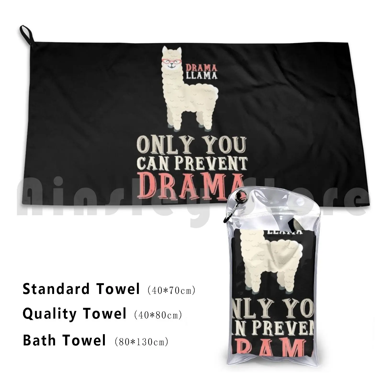 Drama Llama Only You Can Prevent Drama Custom Towel Bath Towel Llama Love Llama Llama Gift Funny