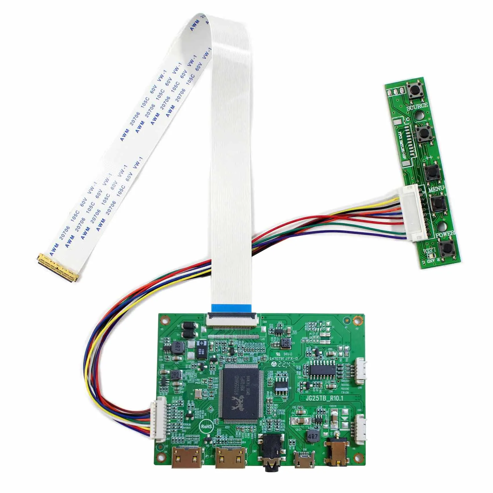 Micro USB Edp Controller Board 30Pins for 11.6'' 13.3'' 14'' 15.6'' 17.3'' 1920x515 1920X1080 LCD Smar Mirror Monitor