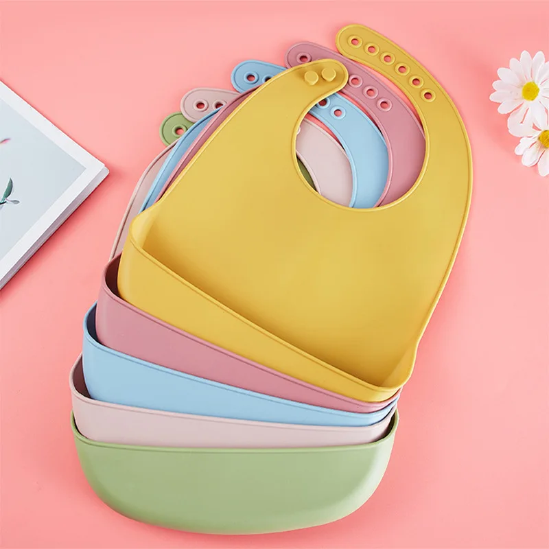 Waterproof Food Grade Silicone Bibs for Babies Eating Durable Spill Proof Saliva Bibs Easy Clean Cartoon Animal Designs