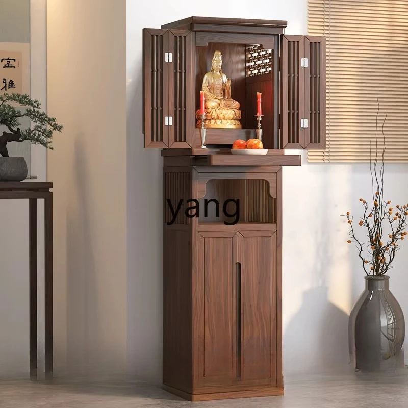 LM  new Chinese vertical cabinet Buddha cabinet God of Wealth Buddha table household with door incense case close