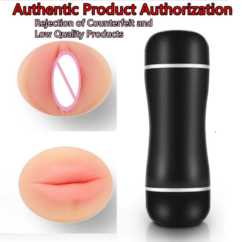 Fleshy Realistic Light Lifelike Soft Vagina and Mouth Double Experience Male Masturbator, Sex Toy for Men, Portable Penis Traine