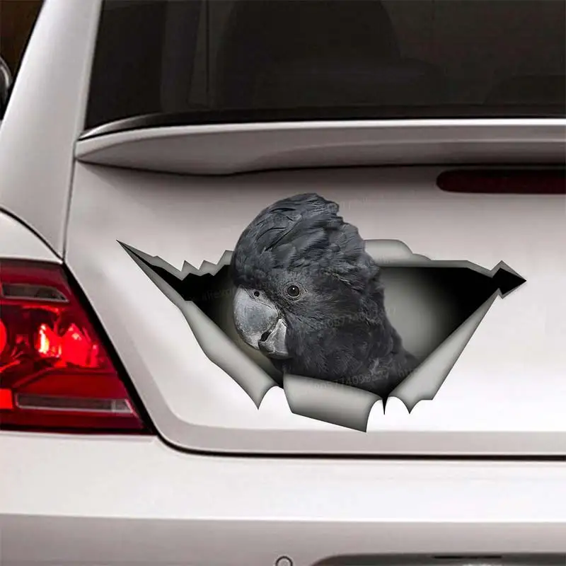 

Black Cockatoo Car Sticker Waterproof Vinyl Decal on Bumper Rear Window Laptop Self-adhesive Decal For Car Accessories SH104