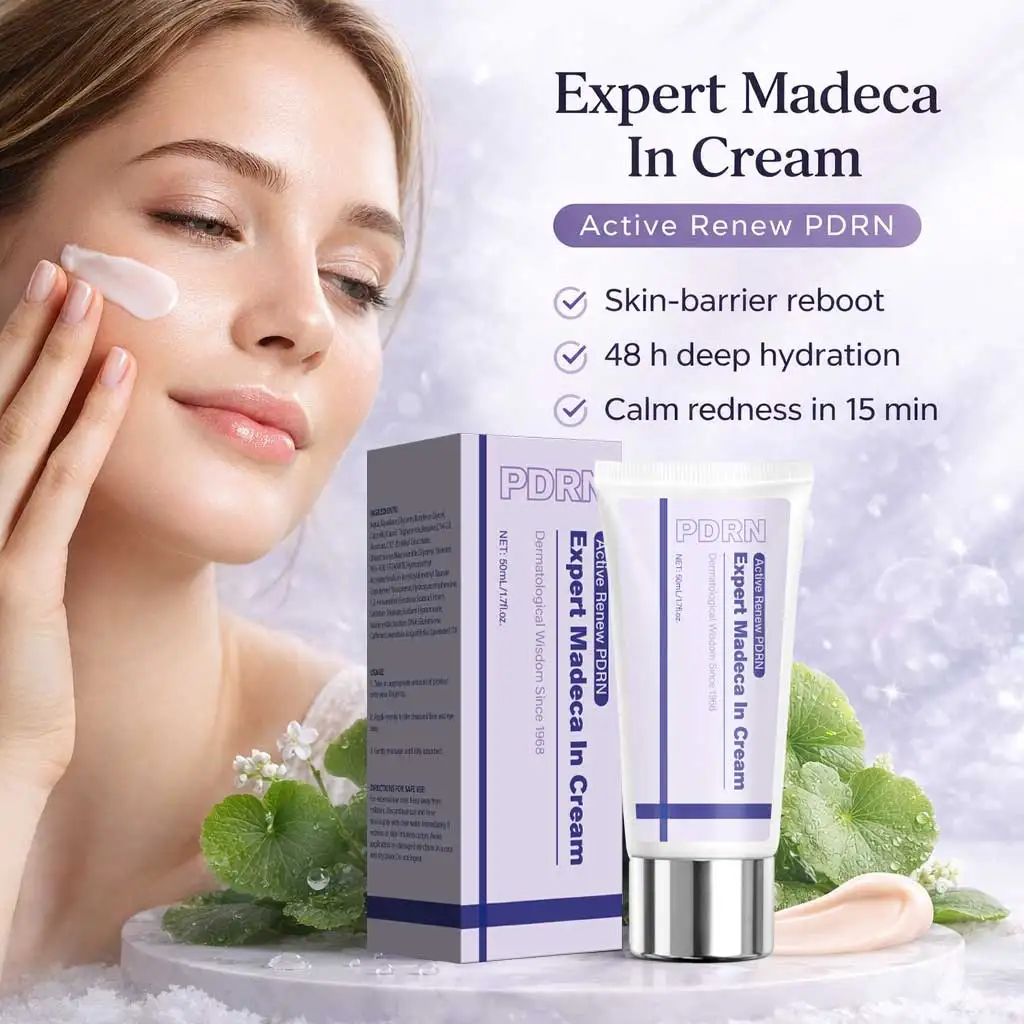 Crema Facial de Centella para Hidratación Profunda y Renovación con PDRN 50ml, Calma y Reafirma la Piel, Crema Hidratante con PDRN para Mujeres