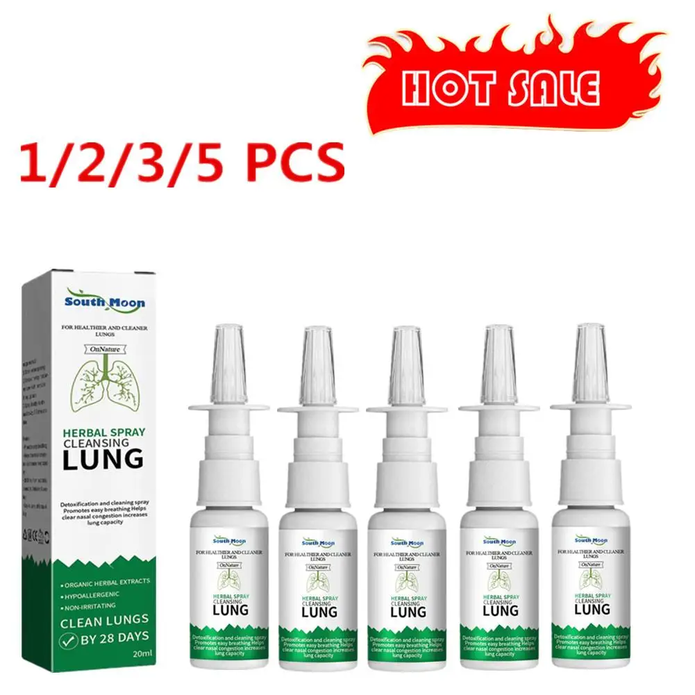 

1-5X 20ml Lung Detox Herbal Cleanser Spray For Smokers Clear Nasal Congestion Anti Snoring Solution Stop Snore Relief Spray Nos